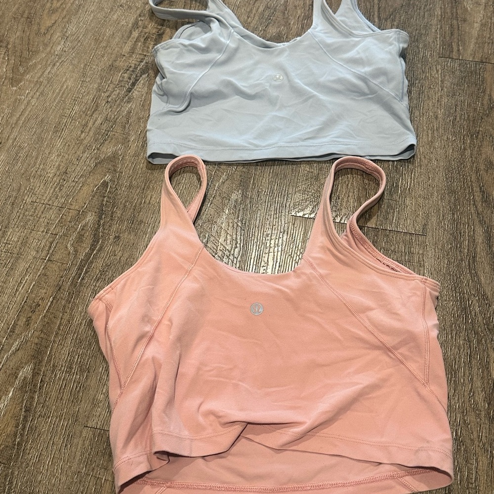 Lululemon Athletica Light Pink and Light Gray Sports Bras
